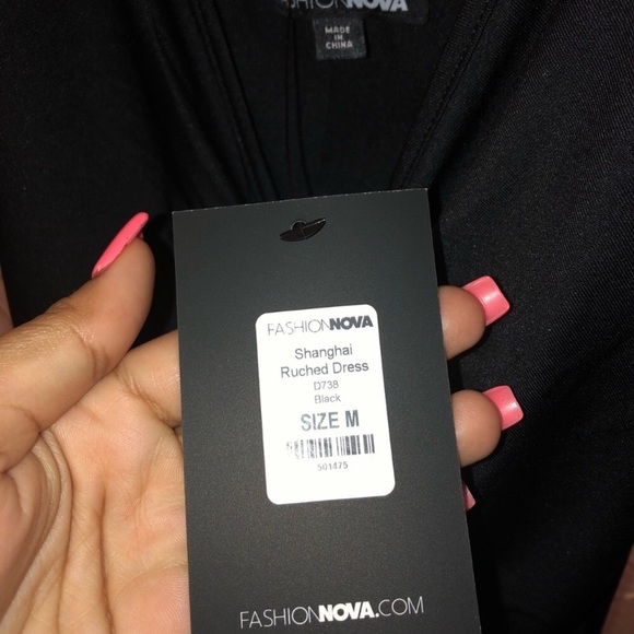 Ruched black mini dress - Picture 3 of 3